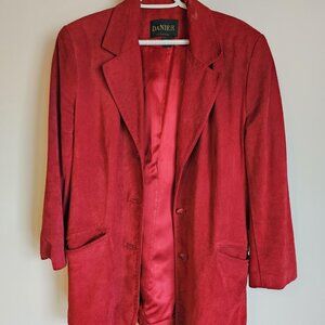 Vintage Red Suede Blazer